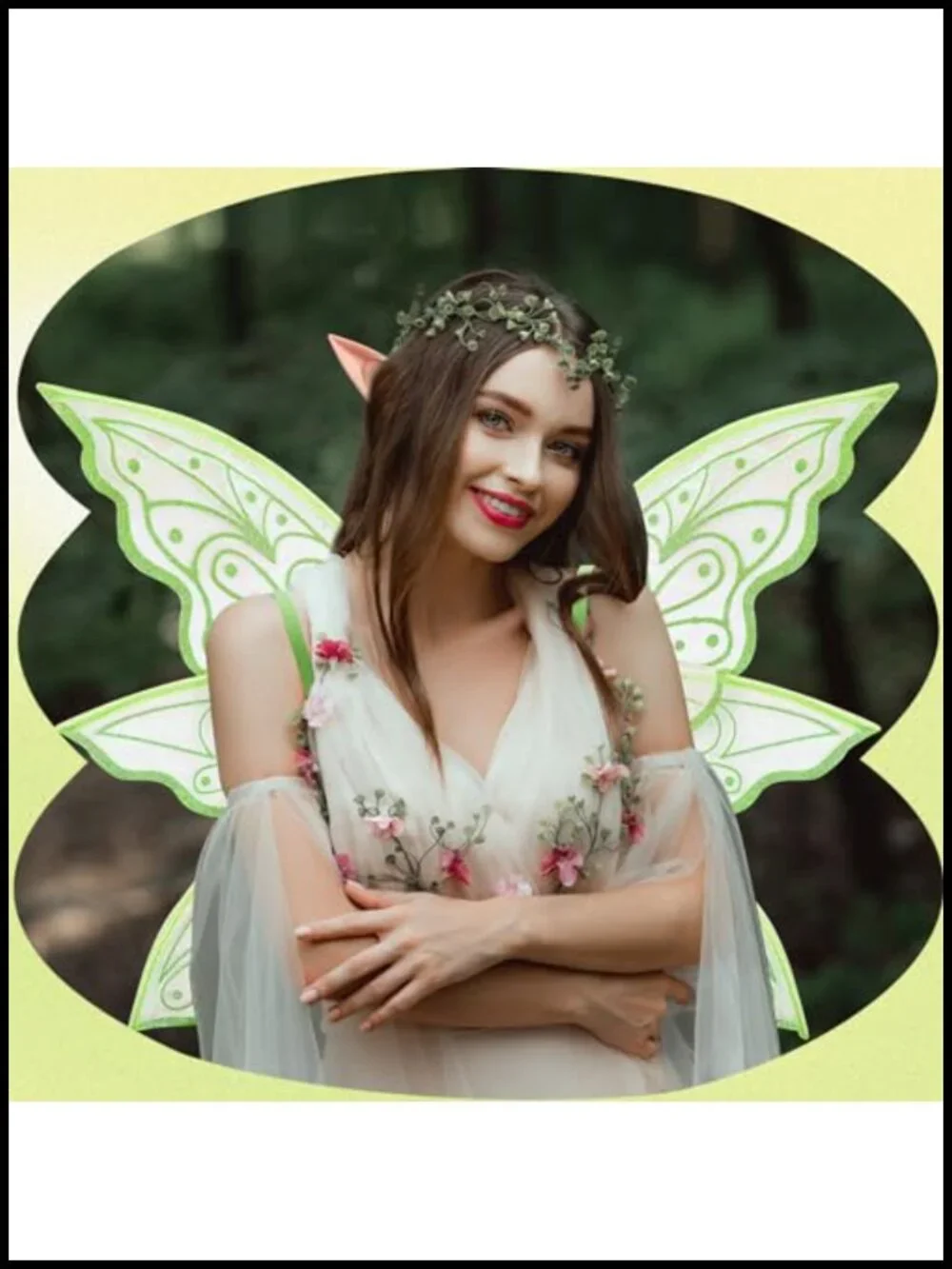 Fairy Wings with Elf Ears Women Adult Halloween Costume Cosplay